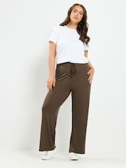 Yours Curve Brown Yoga Trousers - Image 1 of 6