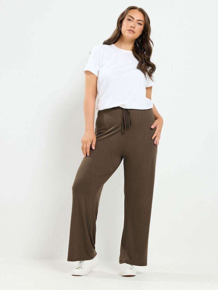 Yours Curve Brown Yoga Trousers - Image 1 of 6