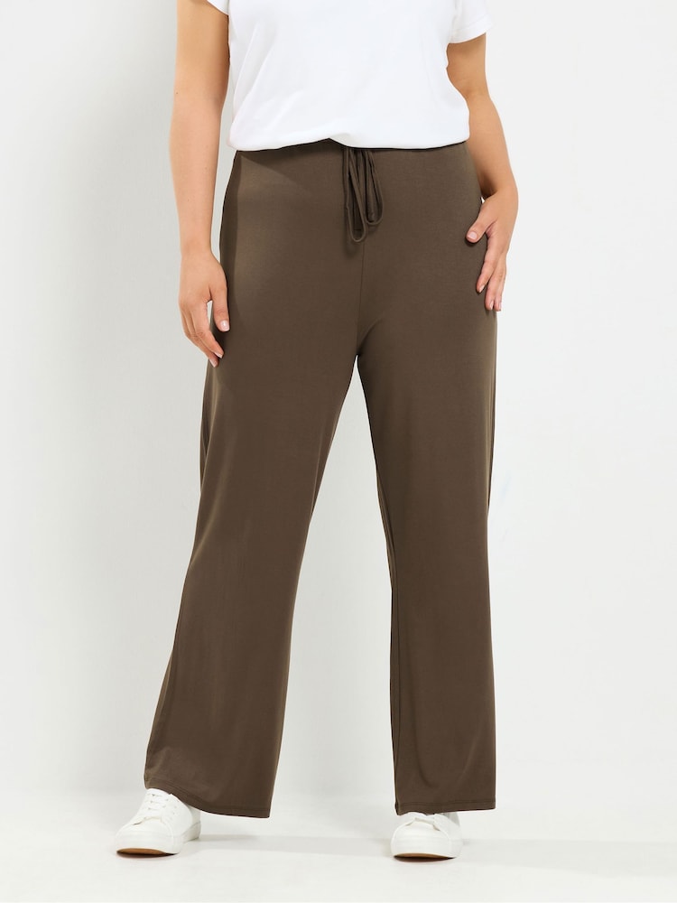 Yours Curve Brown Yoga Trousers - Image 2 of 6