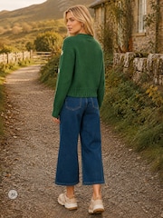 Verde - Yumi Hand Embroidered Chunky Knitted Cardigan - Imagen 4 de 4