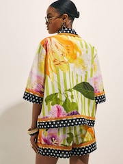 River Island Green Del Maar Short Sleeve Stripe Floral Shirt - Image 2 of 4