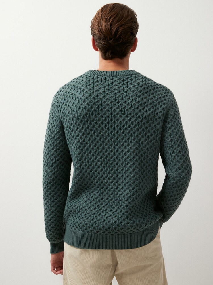 Sage Green Regular Helix Cable Jumper - Image 2 of 7