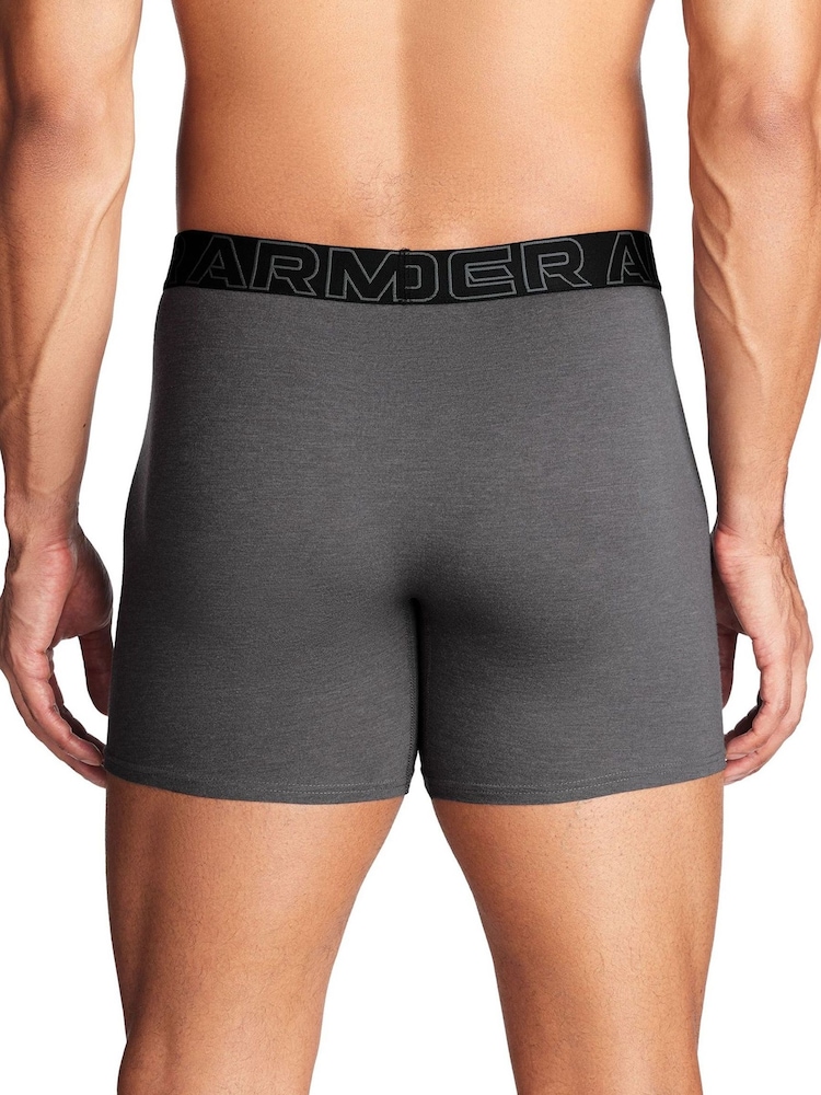 Under Armour Red/Grey 100% Cotton Performance Boxers 3 Pack - Image 3 of 6