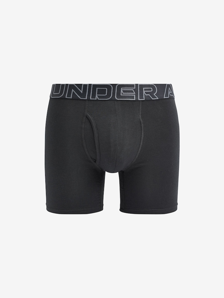 Under Armour Red/Grey 100% Cotton Performance Boxers 3 Pack - Image 6 of 6
