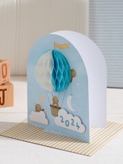 Blue Boy Born in 2024 Honeycomb Card - Image 2 of 4