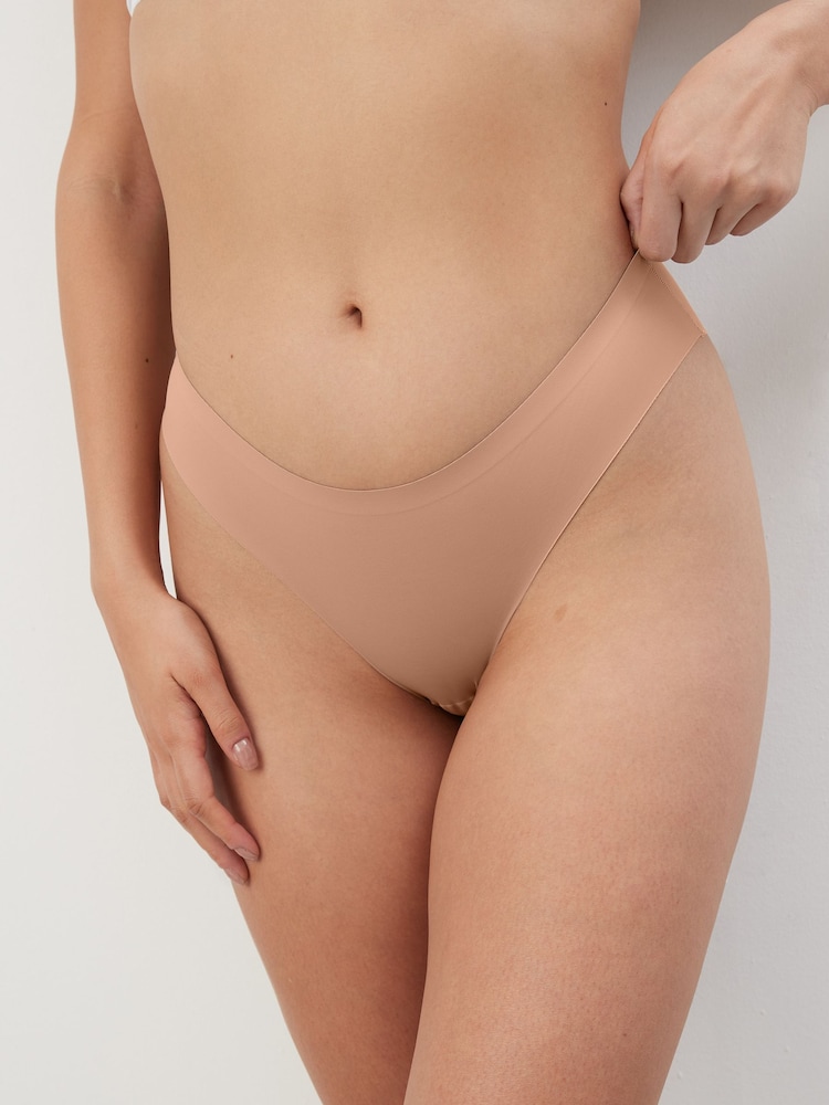 Black/White/Praline Nude Brazilian No VPL Comfort Knickers 3 Pack - Image 2 of 14