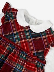 JoJo Maman Bébé Red Tartan Baby Dress & Body Set - Image 3 of 4