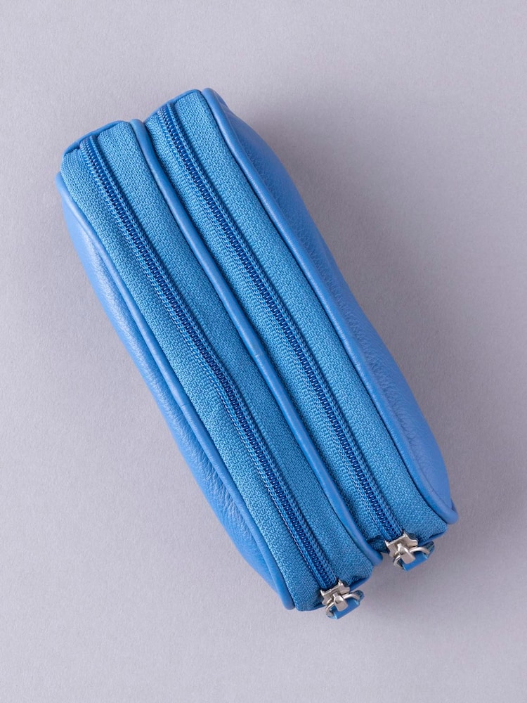 Blau - Lakeland Leder Doppeltes Brillenetui aus Leder - Bild 4 von 4