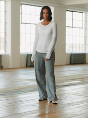 Grey Rochelle Humes Striped Wide Leg Trousers - Image 1 of 6