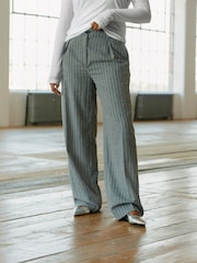 Grey Rochelle Humes Striped Wide Leg Trousers - Image 2 of 6