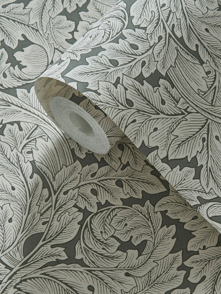 Clarke & Clarke William Morris Designs Slate Acanthus 10.05M Wallpaper - Image 2 of 2