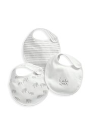 Mamas & Papas Elephant 100% Cotton Bibs 3 Packs Set - Image 1 of 4
