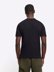 River Island Black Slim Fit 100% Cotton T-Shirt - Image 2 of 6