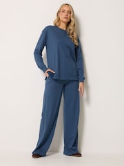 Long Tall Sally Blue Premium Modal Cotton Crew Neck Sweat Top - Image 2 of 6