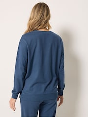 Long Tall Sally Blue Premium Modal Cotton Crew Neck Sweat Top - Image 3 of 6