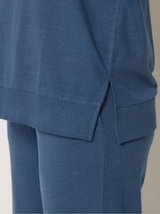 Long Tall Sally Blue Premium Modal Cotton Crew Neck Sweat Top - Image 4 of 6