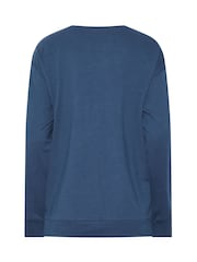 Long Tall Sally Blue Premium Modal Cotton Crew Neck Sweat Top - Image 6 of 6