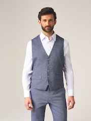Синий - Skopes Костюм из твида Jude Tweed Tailored Fit Suit жилет - Image 1 of 4
