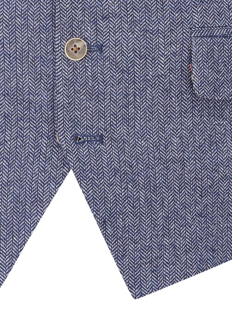 Синий - Skopes Костюм из твида Jude Tweed Tailored Fit Suit жилет - Image 4 of 4
