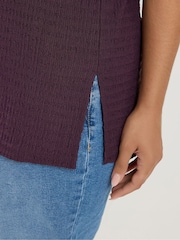Yours Curve Purple Textured Grown On T-Shirt - Image 5 of 7