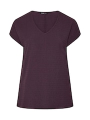 Yours Curve Purple Textured Grown On T-Shirt - Image 6 of 7