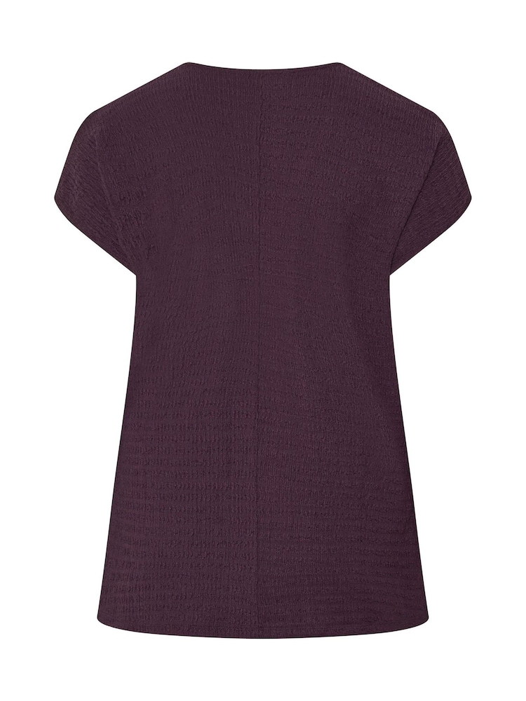 Yours Curve Purple Textured Grown On T-Shirt - Image 7 of 7 Yours Curve Purple Textured Grown On T-Shirt - Image 7 of 7