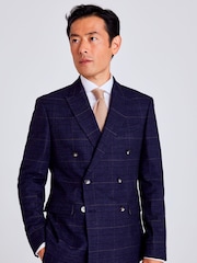 MOSS Blue Slim Check Jacket - Image 1 of 4