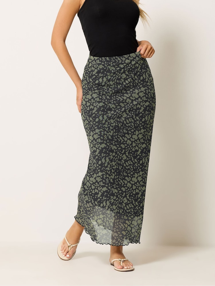 M&Co Green Mesh Maxi Skirt - Image 1 of 5 M&Co Green Mesh Maxi Skirt - Image 1 of 5