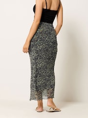 M&Co Green Mesh Maxi Skirt - Image 3 of 5
