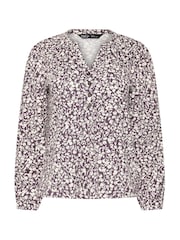M&Co Purple Petite Ditsy Half Placket Top - Image 5 of 6
