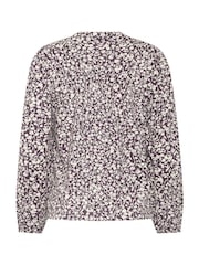M&Co Purple Petite Ditsy Half Placket Top - Image 6 of 6