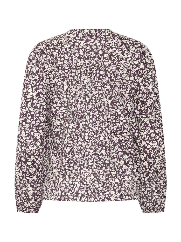 M&Co Purple Petite Ditsy Half Placket Top - Image 6 of 6 M&Co Purple Petite Ditsy Half Placket Top - Image 6 of 6