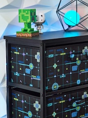 Black Gaming Kids Printed Fabric Chest of Drawers - Image 3 of 9