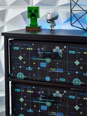 Black Gaming Kids Printed Fabric Chest of Drawers - Image 4 of 9