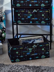 Black Gaming Kids Printed Fabric Chest of Drawers - Image 5 of 9