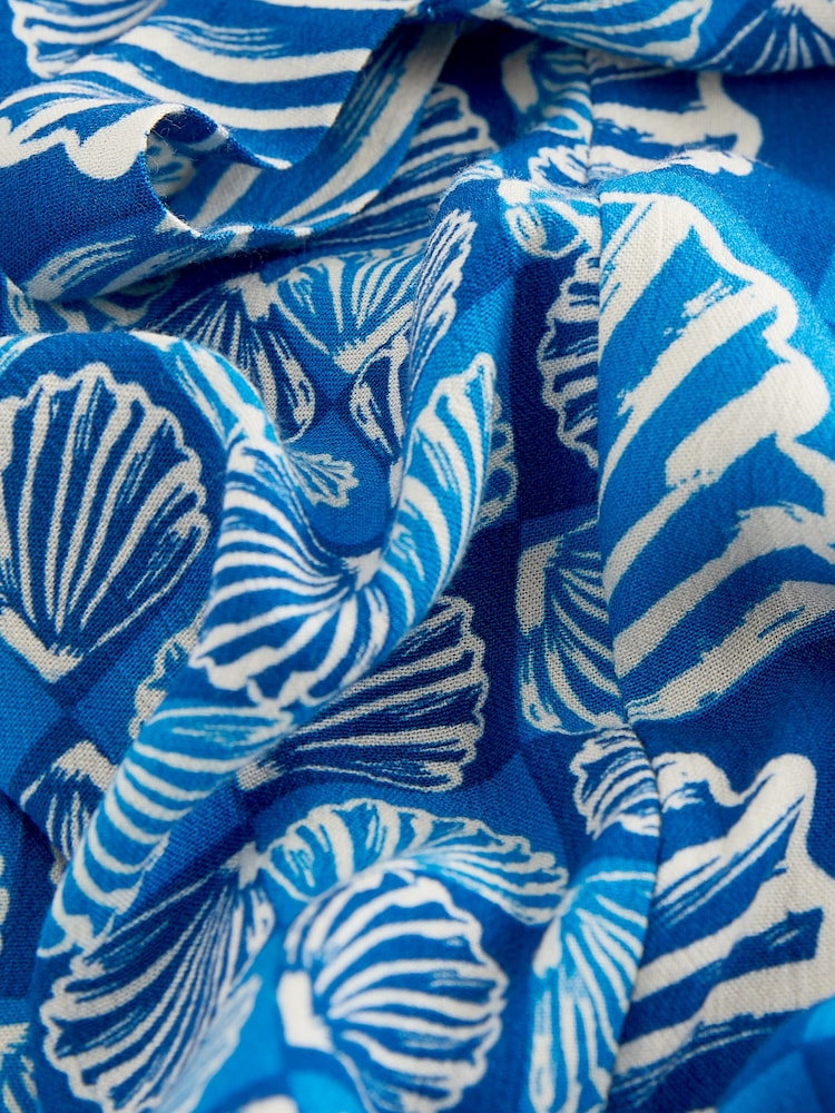 Blau/Weiß - Mini-Sommerkleid zum Binden vorn - Bild 6 von 6