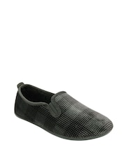 Lotus Grey Check-Print Full Slippers - Image 1 of 4