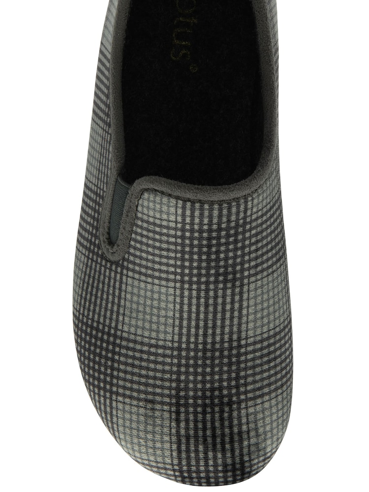 Lotus Grey Check-Print Full Slippers - Image 4 of 4
