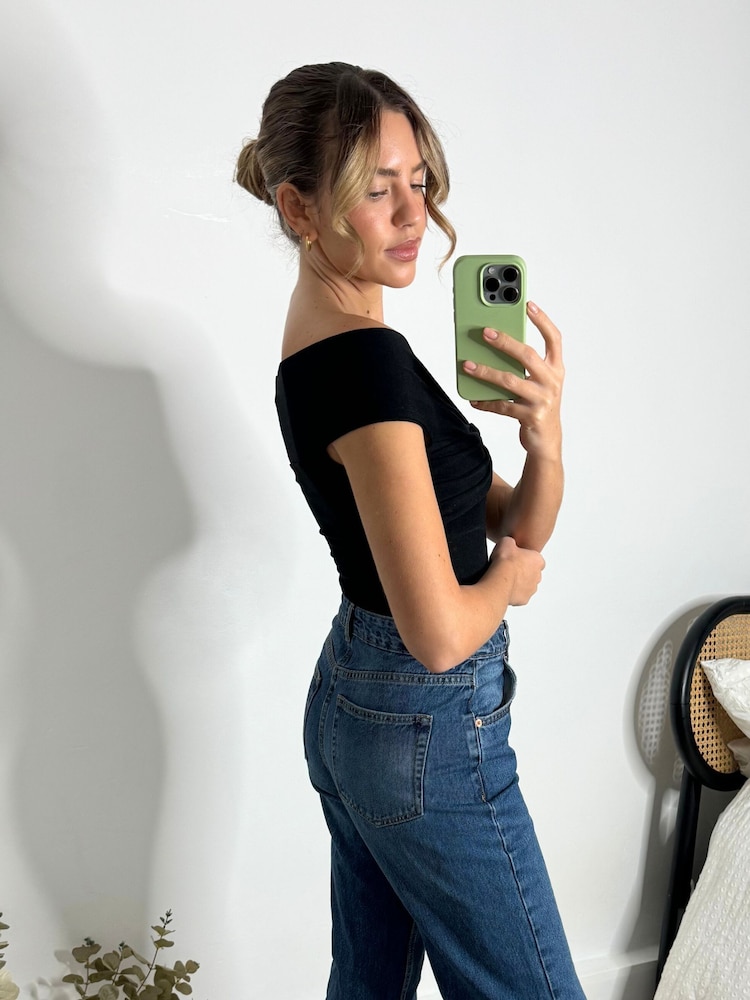 Style Cheat Black Ely Bardot Top - Image 2 of 4 Style Cheat Black Ely Bardot Top - Image 2 of 4