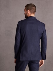 Blue Slim Fit Signature Tollegno Italian Wool Suit Jacket - Image 3 of 10