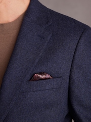 Blue Slim Fit Signature Tollegno Italian Wool Suit Jacket - Image 4 of 10