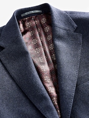 Blue Slim Fit Signature Tollegno Italian Wool Suit Jacket - Image 7 of 10