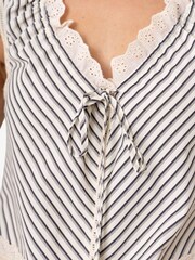 Amy Lynn Green Anais Stripe Cotton Broderie Frill Top - Image 6 of 6
