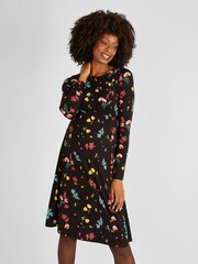 JoJo Maman Bébé Black Floral Maternity & Nursing Dress - Image 2 of 4