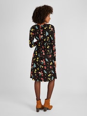 JoJo Maman Bébé Black Floral Maternity & Nursing Dress - Image 3 of 4