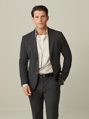 Charcoal Grey Slim Fit Motionflex Stretch Suit: Jacket - Image 1 of 11