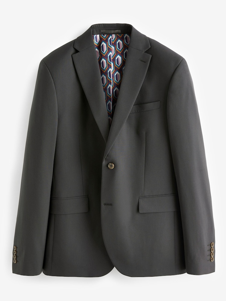 Charcoal Grey Slim Fit Motionflex Stretch Suit: Jacket - Image 11 of 11