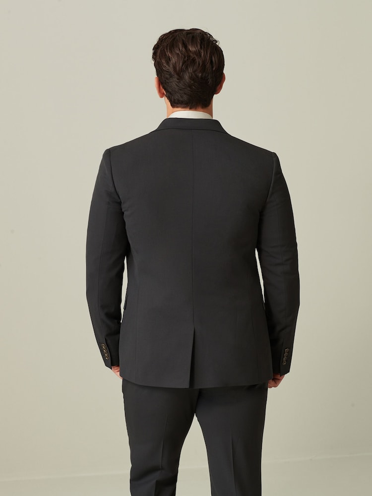Charcoal Grey Slim Fit Motionflex Stretch Suit: Jacket - Image 2 of 11