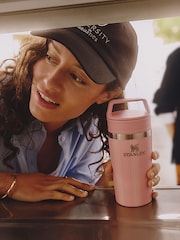 Stanley Peach Rose Picnic Stripe. The Café-To-Go Travel Mug 0.35L / 12oz - Image 1 of 5