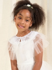 Angel & Rocket Cream Beau Sequin Mesh Hat - Image 1 of 2